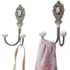 LOBERON Lot de 2 patères Millar, argenté vieilli (5 x 19cm)