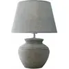 LOBERON Lampe à poser Cleveland, Céramique, lin, H/Ø env. 42/32 cm - gris
