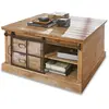 LOBERON Table basse Finegand, marron vieilli (89 x 93 x 47cm)