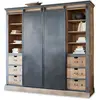 LOBERON Armoire Vulmont, marron/noir (47 x 220 x 200cm)