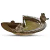LOBERON Abreuvoir pour oiseaux Laver, marron vieilli (19 x 16 x 7.5cm)