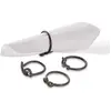 Loberon Lot de 4 ronds de serviettes Astor, noir (5 x 6 x 3cm)