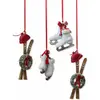 LOBERON Lot de 4 décorations à suspendre Papeta, multicolore (7 x 4 x 9cm)