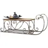 LOBERON Luge décorative Gifur, gris vieilli/marron (33.5 x 91.5 x 36cm)