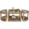 LOBERON Table basse Hyllorian, marron vieilli (70 x 140 x 45cm)