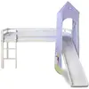 HomeStyle4U Lit Mezzanine Tour Toboggan Bois De Pin