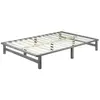 HOMESTYLE4U Lit en palette gris 140x200 cm - élégance et simplicité pour votre chambre 2194