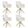 Homestyle4u Chaise de salle à manger lot 4 chaises blanc