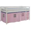 Homestyle4U Lit rose mi-haut 90x200 cm avec sommier matelas