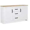 HOMESTYLE4U Buffet blanc 150 cm en bois 2497