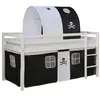 Homestyle4U Lit mezzanine 90x200 avec sommier noir pirates