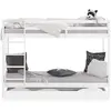 Homestyle4U Lit blanc superposé avec matelas et tiroir 90x200