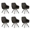 Homestyle4u Chaise de salle à manger Lot 6 chaises gris
