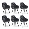 Homestyle4u Chaise de salle à manger lot 6 chaises gris