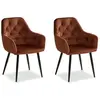 Homestyle4U Chaise de salle à manger lot 2 chaises egg marron 2345