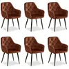 Homestyle4U Chaise de salle à manger lot 6 chaises marron 2347
