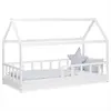 Homestyle4u Lit d'enfant 90x200 cm Lit Cabane Montessori avec Barriere