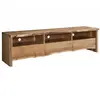 Massivmoebel24 Meuble TV - Bois massif d'acacia laqué (Bois naturel) - Design naturel - PURE EDGE 109