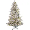 SALCAR Sapin de Noël Artificiel Enneigé avec Éclairage LED Blanc Chaud...