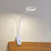 Prios lampe à pince LED Harumi, blanc, batterie, USB, 51 cm de haut