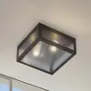 Lindby, plafonnier d'extérieur Bolgar, noir, métal, verre