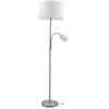 Lampe sur pied Lindby Jaileen, blanc, textile, 170 cm, lampe de lecture