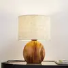 Lindby lampe à poser Mayumi, hauteur 31 cm, bois, textile