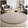 Tapis lavable et antidérapant, uni, sable, 120 cm, rond