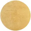 Tapis lavable et antidérapant, uni, or, 200 cm, rond