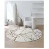 Tapis poils courts noeuds salon moderne, crème, 200 cm rond