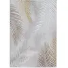Tapis poil ras motif feuilles palmier moderne, gris, 240 x 340 cm