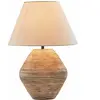 LOBERON Lampe à poser Landelin, blanc/marron (56cm)