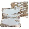 LOBERON Lot de 2 housses de coussins Glynis, beige/blanc (40 x 40cm)