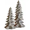 Loberon Lot de 2 sapins décoratifs Calavi, argenté vieilli (10 x 9 x 22cm)