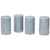 LOBERON Lot de 4 bougies Braga, bleu-gris (13cm)