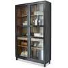 LOBERON Vitrine Altagracia, noir/marron (45 x 125 x 210cm)