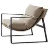 LOBERON Fauteuil Seuvard, noir/beige (89 x 68 x 76cm)