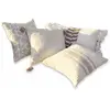 Lot de 4 housses de coussins Olette, crème/marron (50 x 30cm)