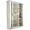 LOBERON Vitrine Brouns, blanc vieilli (45 x 125 x 200cm)