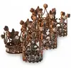 LOBERON Lot de 6 couronnes décoratives Margareta, marron vieilli (3cm)