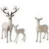 LOBERON Cerf avec biche et faon Olsen, blanc vieilli (68 x 53 x 100cm)