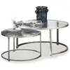 LOBERON Lot de 2 tables basses Kabala, argenté (35cm)