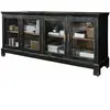 LOBERON Buffet bas Nivelles, marron vieilli/noir (45 x 200 x 86cm)