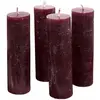 LOBERON Lot de 4 bougies Muriel, bordeaux (13cm)
