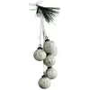 Loberon Lot de 6 décorations de Noël Tara, blanc vieilli (6cm)