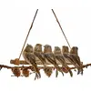 LOBERON Oiseaux perchés Orely, marron/gris (8.5 x 14 x 32cm)