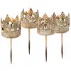 Loberon Lot de 4 photophores à piquer Groisy, crème vieilli (10cm)