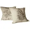 LOBERON Lot de 2 housses de coussins Pinus, blanc/noir (50 x 50cm)