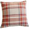 Loberon Housse de Coussin Tartan - Laine, Nylon - H/L env. 50/50 cm - Rouge/Beige