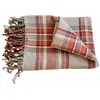Loberon Plaid Tartan - Laine, Nylon - H/L env. 130/170 cm - Rouge/Beige